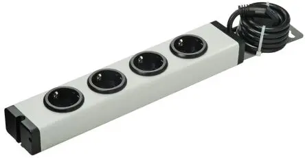 Produktfoto 1 von Ehmann Typ F Steckdosenleiste, 4-fach 16A Typ F – Deutscher Schuko, 1.5m Kabel, 250V ac