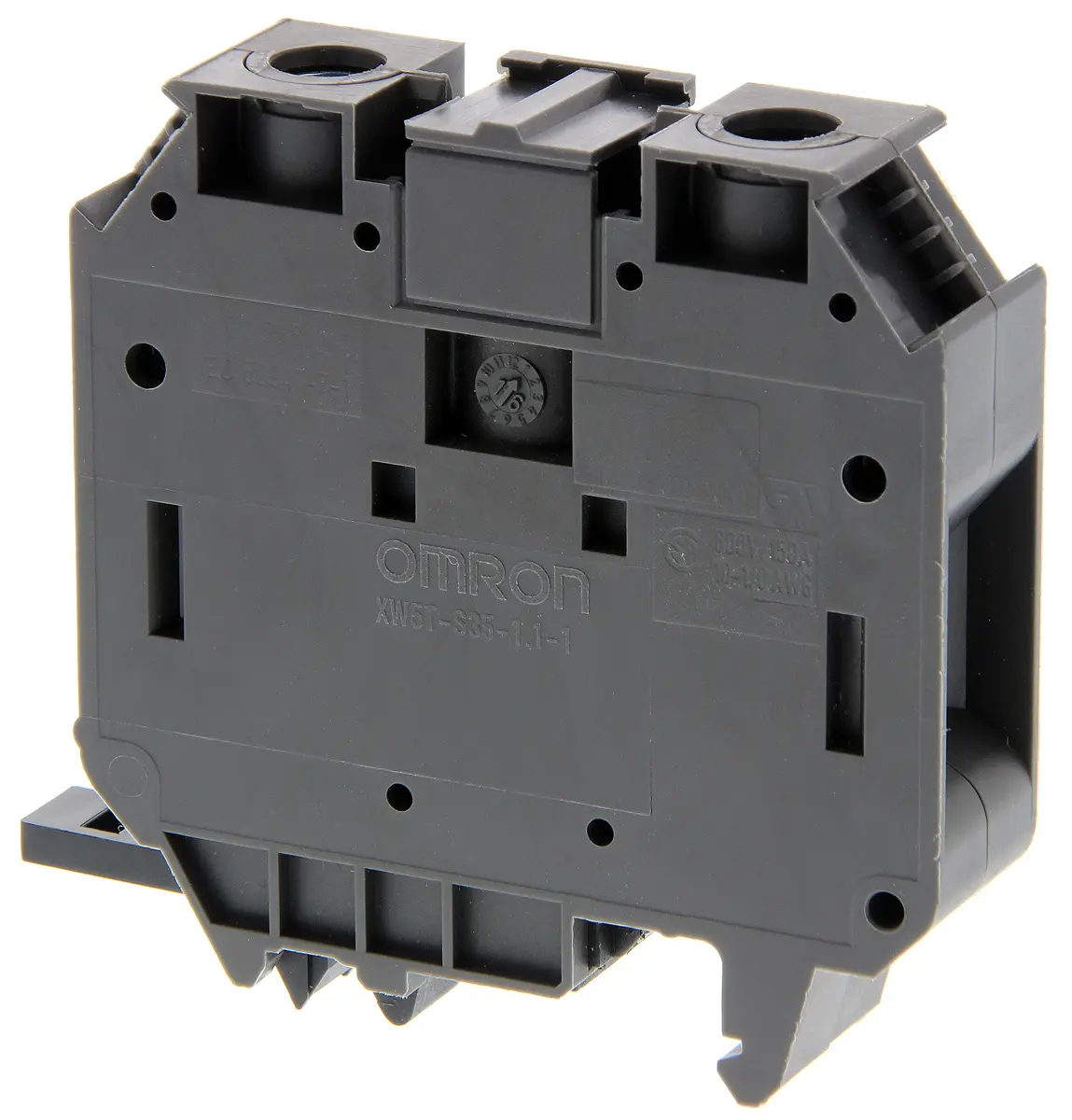 Produktfoto 1 von Omron XW5T Anschlussklemmenblock DIN-Schiene 1 Grau, 35 mm², 800 V Schraubbefestigung
