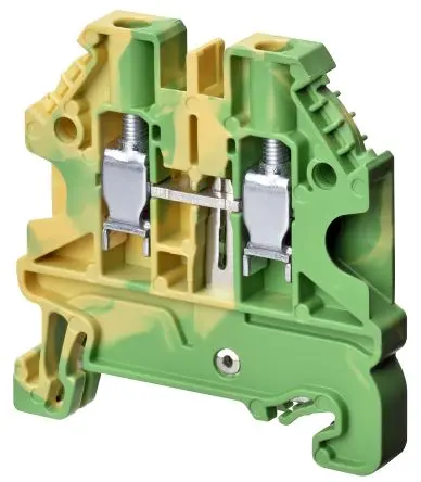 Produktfoto 1 von Omron XW5G Anschlussklemmenblock DIN-Schiene 1 Gelb, Grün, 4mm², 600V Schraubbefestigung
