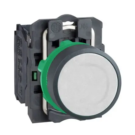 Produktfoto 1 von Schneider Electric Harmony XB5 Druckschalter Weiß Federrückstellung Panel Ø 22 mm, SPST / 10A 600 V dc 240 V ac, IP66,