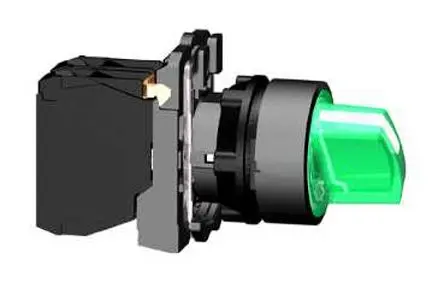 Produktfoto 1 von Schneider Electric Harmony XB5 Wahlschalter 3-Stufen Knopf 22 mm Beleuchtet IP67, 1-poliger Umschalter Wurfwinkel 45 °