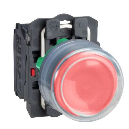 Produktfoto 1 von Schneider Electric Harmony XB5 Druckschalter Rot Schleichkontakt Panel Ø 22 mm, SPST / 10A, IP66, IP67