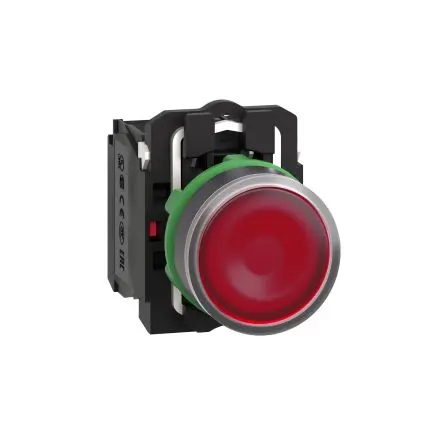 Produktfoto 1 von Schneider Electric Harmony XB5 Druckschalter Rot Beleuchtet Federrückstellung Panel Ø 22 mm, 1-poliger Umschalter / 10A