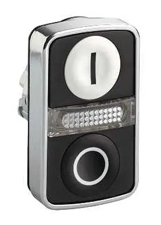 Schneider Electric Harmony XB4 Drucktastenkopf Ø 22 mm, Schwarz, Weiß Tastend Rechteckig Rechteckig Verchromtes Metall,