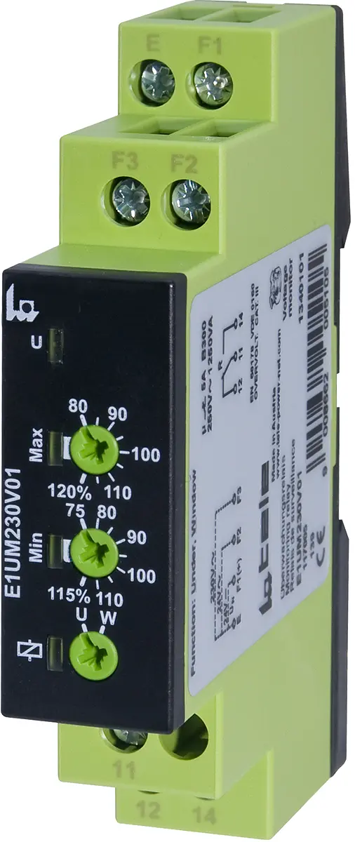 Produktfoto 1 von Tele ENYA Überwachungsrelais 24 → 230V ac 1-phasig, 1-poliger Wechsler Eigenversorgung DIN-Schienen