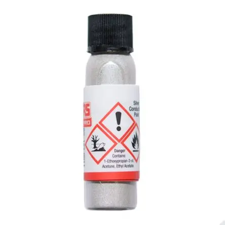 Produktfoto 1 von RS PRO Leitlack Acryl Harz Leiterplatte, Elektronik Silber, Flasche 5 g