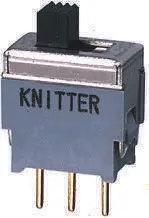 KNITTER-SWITCH Schiebeschalter Rastend, 1-poliger Umschalter Leiterplattenmontage 50mA Gold-Nickel-beschichtete