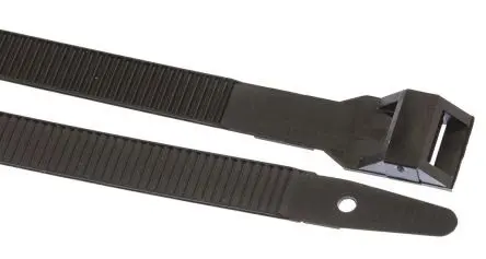 Produktfoto 1 von HellermannTyton LPH Nylon 6.6 Kabelbinder Außen gezackt Schwarz 9 mm x 752 mm