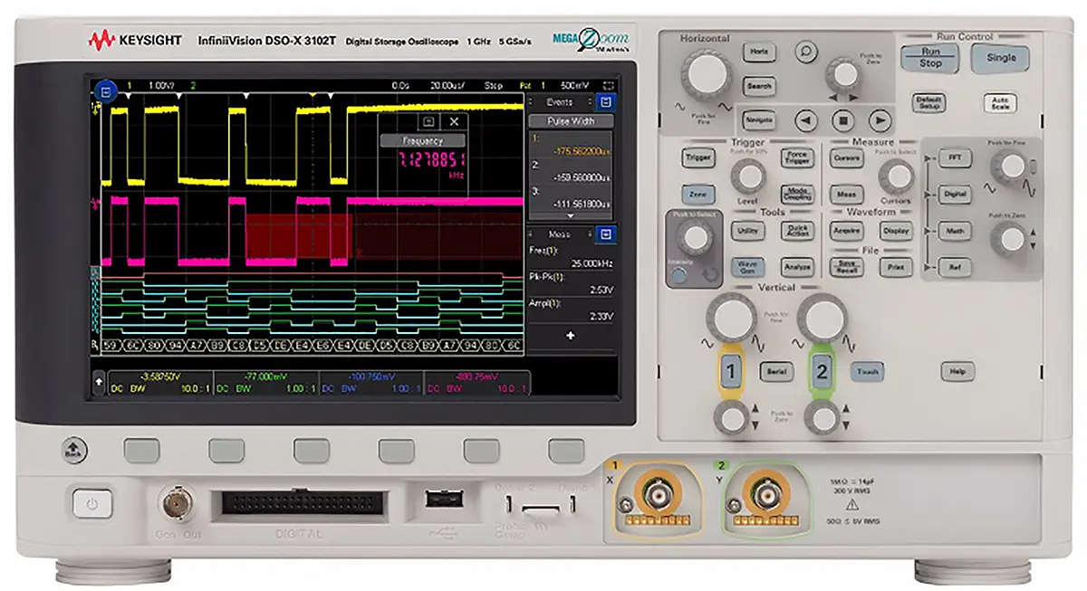 Produktfoto 1 von Keysight InfiniiVision 3000T X MSOX3104T Mixed-Signal Tisch Oszilloskop 4-Kanal Analog / 16 Digital 1GHz,