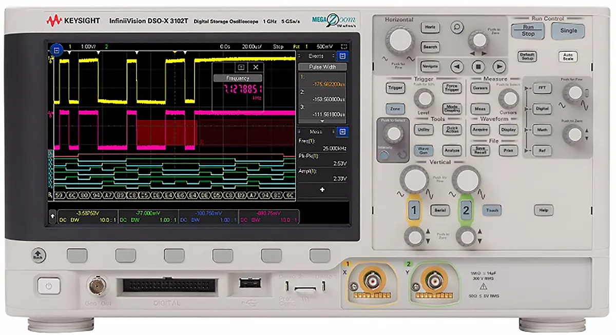 Produktfoto 1 von Keysight InfiniiVision 3000T X DSOX3104G Mixed-Signal Tisch Oszilloskop 4-Kanal Analog 1GHz, DKD/DAkkS-kalibriert CAN,