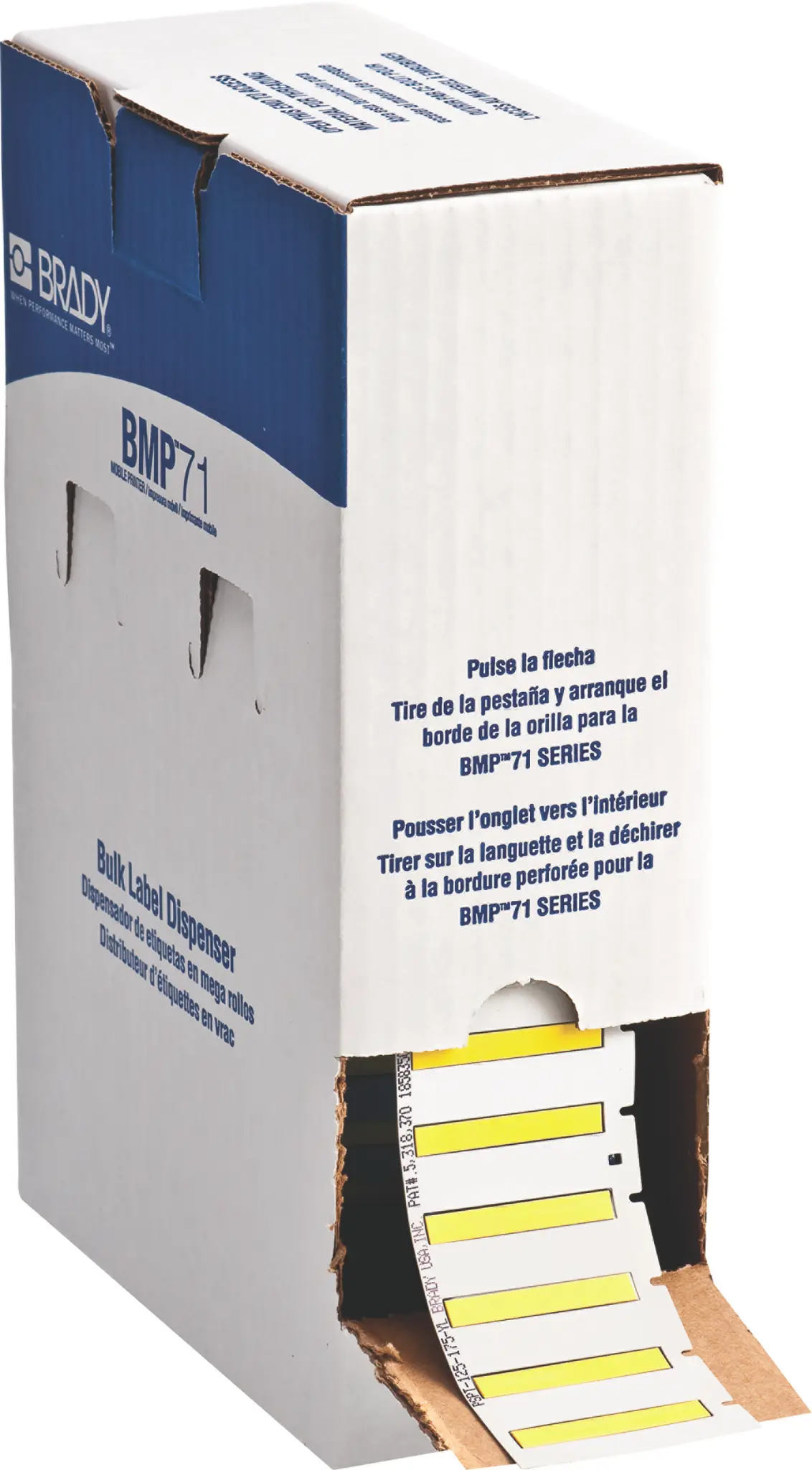 Produktfoto 1 von Brady Wärmeschrumpf-Etiketten B. 44.45 mm für BMP71 1000 Per Pack auf Gelb 6 mm Wärmeschrumpfendes Polyolefin