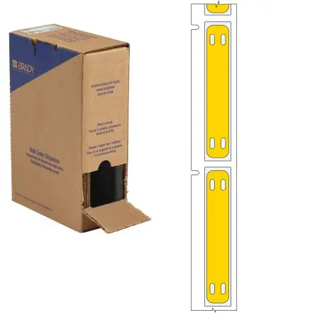 Produktfoto 1 von Brady Kabeletiketten B. 10 mm für BMP61, BMP71 250 Per Pack auf Gelb 60 mm Thermoplast; Polyäther; Polyurethan