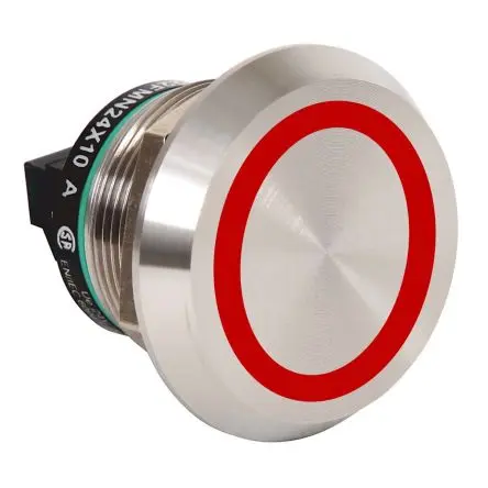 Produktfoto 1 von Allen Bradley 800K Druckschalter Rot Beleuchtet Tastend, Bündig Panel Ø 22 mm, SPST 24 V dc, IP68, IP69K