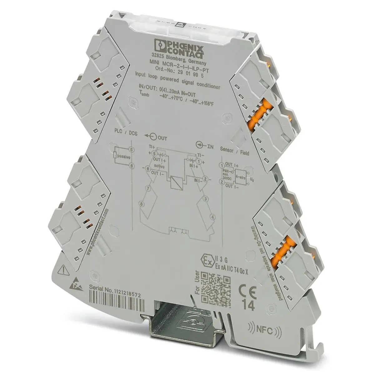 Produktfoto 1 von Phoenix Contact Serie MINI MCR Signalwandler 9.6/30 V dc, Strom 0 to 20 mA EIN / Strom 0 to 20 mA AUS DIN-Hutschiene,