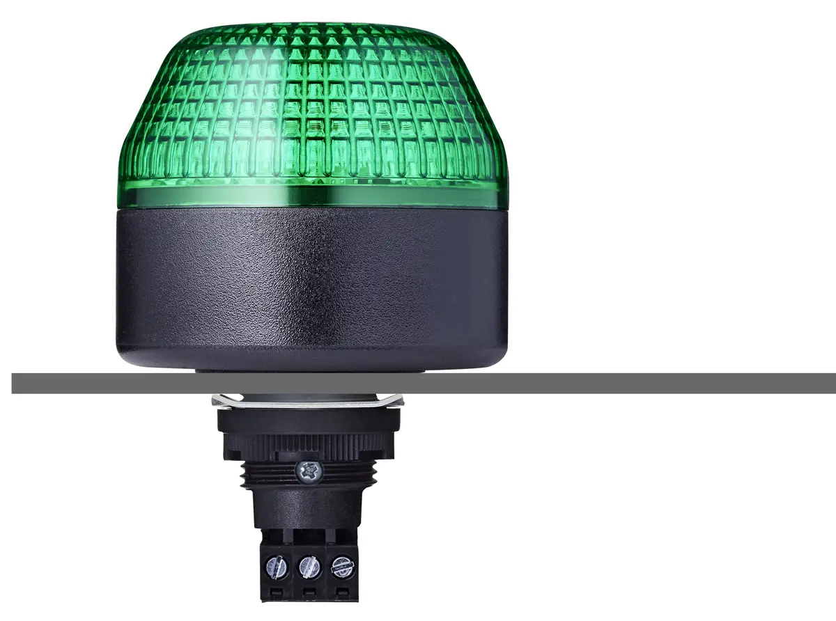 Produktfoto 1 von AUER Signal IBM LED Blinkend, Dauer Signalleuchte Grün, 24 V ac/dc, Ø 45mm x 75.7mm