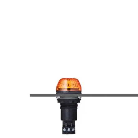 AUER Signal IBS LED Filament/Warnsummer, Dauer Signalleuchte 24V ac/dc Gelb Flachmontage, Ø 30 mm x 65.6 mm IP65