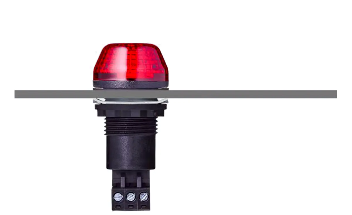 Produktfoto 1 von AUER Signal ISS LED Stroboskop Signalleuchte Rot, 24 V ac/dc, Ø 30mm x 65.6mm