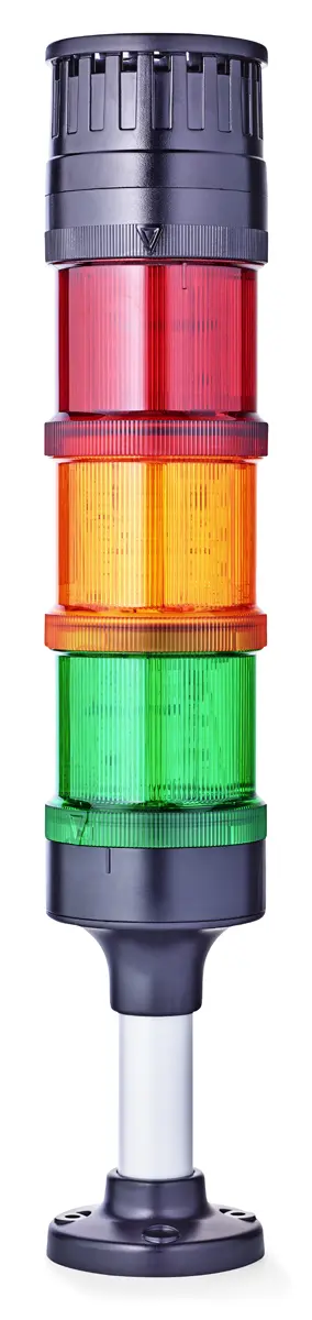 Produktfoto 1 von AUER Signal ECOmodul60 LED Signalturm 3-stufig Linse Rot/Grün/Gelb LED Orange, Grün, Rot + Summer Dauer Multifunktion