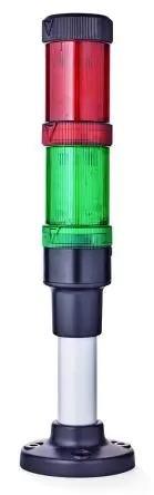 Produktfoto 1 von AUER Signal ECOmodul40 LED Signalturm Mehrton 2-stufig Linse Grün, Rot 24V ac/dc Dauer Basis Multifunktion