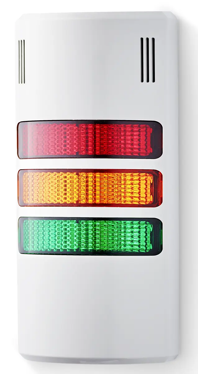 Produktfoto 1 von AUER Signal halfDOME90 LED Signalturm 3-stufig Linse Rot/Grün/Gelb LED Orange, Grün, Rot Dauer 194mm Multifunktion