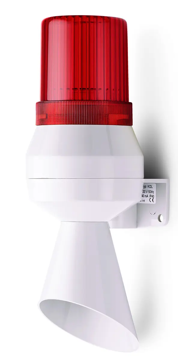 Produktfoto 1 von AUER Signal KLL LED Dauer-Licht Alarm-Leuchtmelder Rot / 92dB, 24 V dc