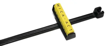 Produktfoto 1 von HellermannTyton WIC Kabelmarkierung Schnappbefestigung, Schwarz Gelb, Ø 3 mm - 38 mm, 26.7 mm x 7mm