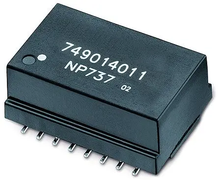 Produktfoto 1 von Wurth Elektronik LAN-Ethernet-Transformator Oberfläche 1 Ports -1.5dB, L. 24.55 mm B. 18.25mm
