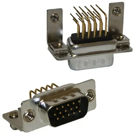 Produktfoto 1 von Norcomp SEAL-D D-Sub-Steckverbinder gewinkelt, 15-polig 2.286 mm Raster Stecker, mit 4 bis 40 Einsatz