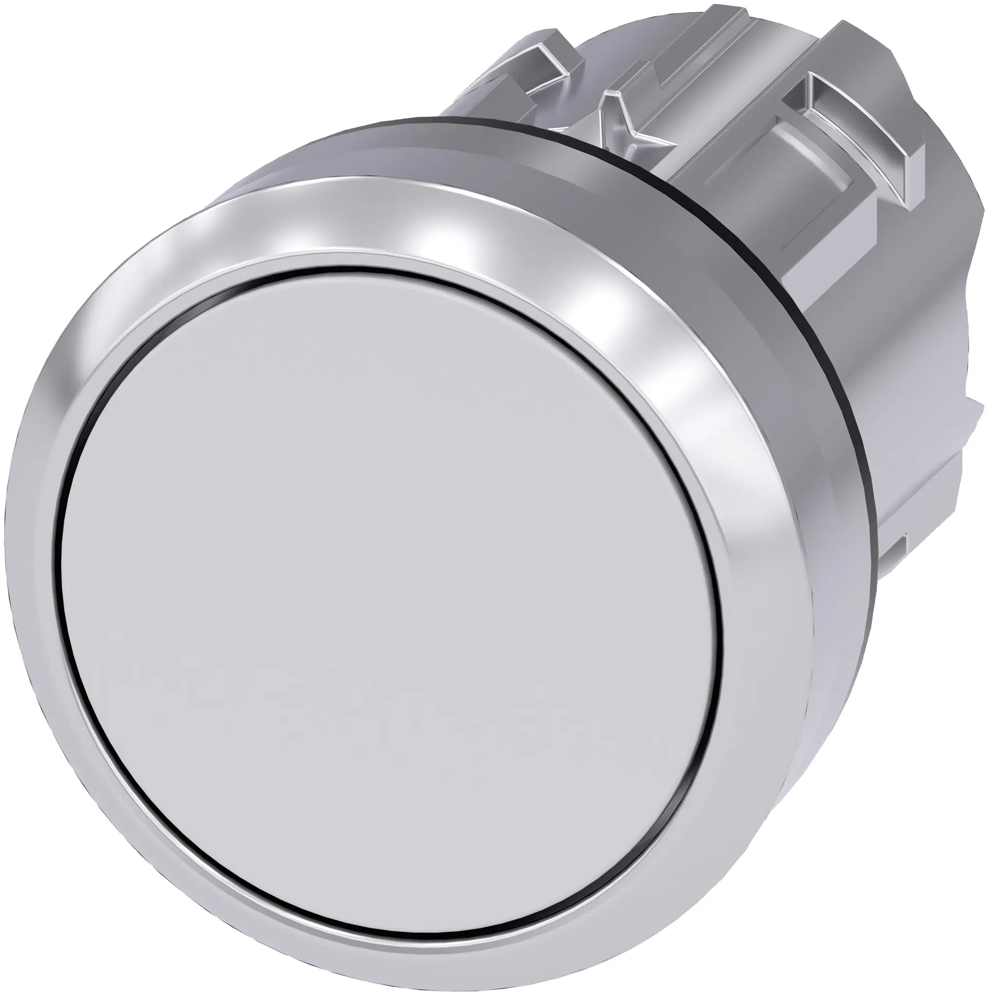 Produktfoto 1 von Siemens 3SU1 Druckschalter Ø 22 mm, Weiß Rastend Rund Rund Kunststoff, IP66
