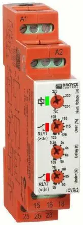 Produktfoto 1 von Broyce Control L Überwachungsrelais 1-phasig, 1-poliger Umschalter DIN-Hutschiene