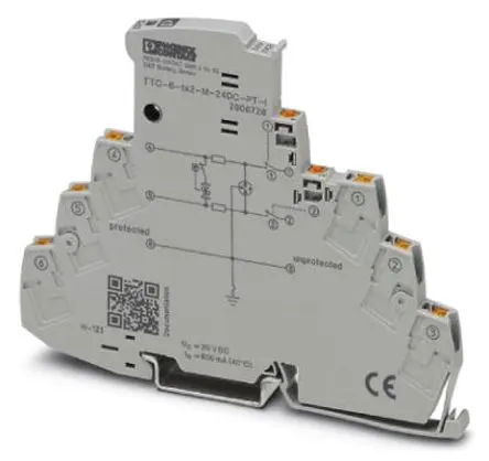 Produktfoto 1 von Phoenix Contact, Überspannungsschutz 10 kA DIN-Hutschiene TTC