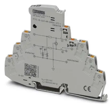 Produktfoto 1 von Phoenix Contact, Überspannungsschutz 10 kA DIN-Hutschiene TTC
