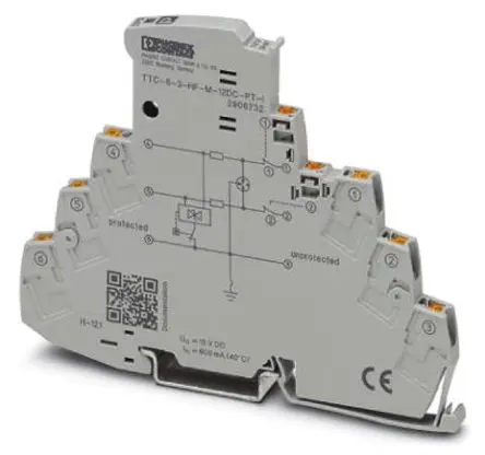 Produktfoto 1 von Phoenix Contact, Überspannungsschutz 10 kA DIN-Hutschiene TTC