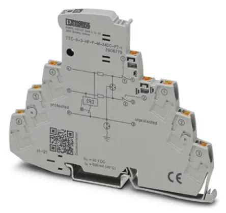 Produktfoto 1 von Phoenix Contact, Überspannungsschutz 10 kA DIN-Hutschiene TTC
