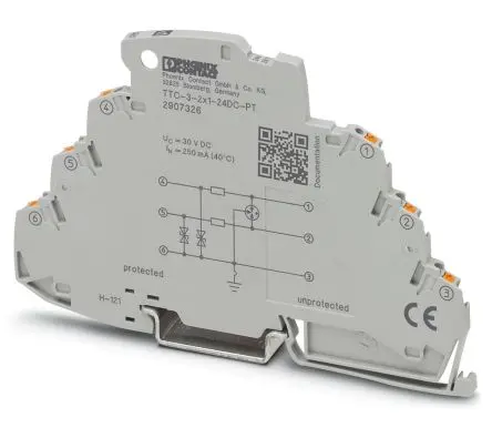 Produktfoto 1 von Phoenix Contact, Überspannungsschutz 10 kA DIN-Hutschiene TTC