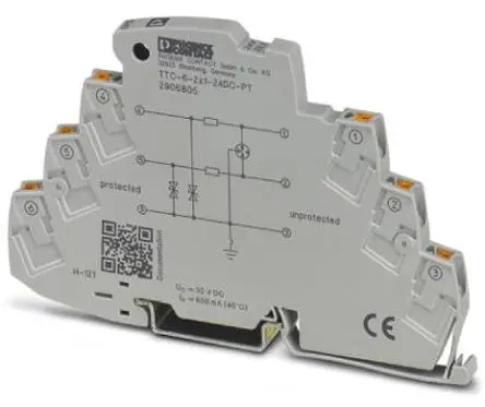 Produktfoto 1 von Phoenix Contact, Überspannungsschutz 10 kA DIN-Hutschiene TTC