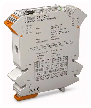 Produktfoto 1 von WAGO Serie Jumpflex Strommesswandler 24V dc, Strom 0.5 → 100 A EIN / Digital, Relais 10 V AUS DIN-Hutschiene