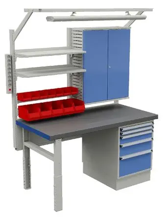 Treston C13041316 Aluminium Werkbank Einstellbare Höhe L. 1000 mm B. 1500mm H. 750 mm