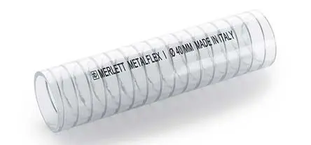 Produktfoto 1 von Contitech Metalflex Schlauch, Ø 50 mm 59 mm Außen-ø Klar Polyvinylchlorid Polyvinylchlorid Stahl x 5 m
