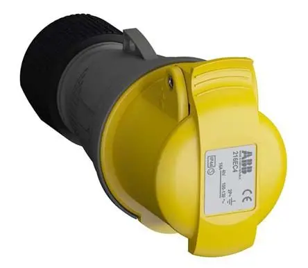Produktfoto 1 von Amphenol Industrial Easy & Safe Leistungssteckverbinder Gelb, 110V 2P+PE / 16A, Kabel IP44