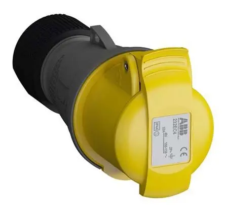 Amphenol Industrial Easy & Safe Leistungssteckverbinder Gelb, 110V 2P+PE / 32A, Kabel IP44