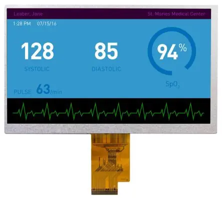 Produktfoto 1 von Displaytech Farb-LCD 7 Zoll LVDS, 1024 x 600 Pixel, 154 x 86 mm LCD