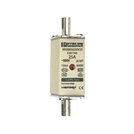 Produktfoto 1 von Mersen NH-Sicherung NH000, 500V ac / 25A, gG IEC