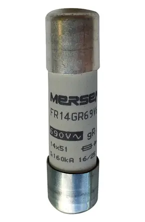 Produktfoto 1 von Mersen Protistor Patronensicherung FF / 20 A 14 x 51 mm 500 V dc, 690 V ac, 700 V ac Keramikrohr gR