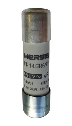 Produktfoto 1 von Mersen Protistor Patronensicherung FF / 25 A 14 x 51 mm 700 V ac Keramik gR