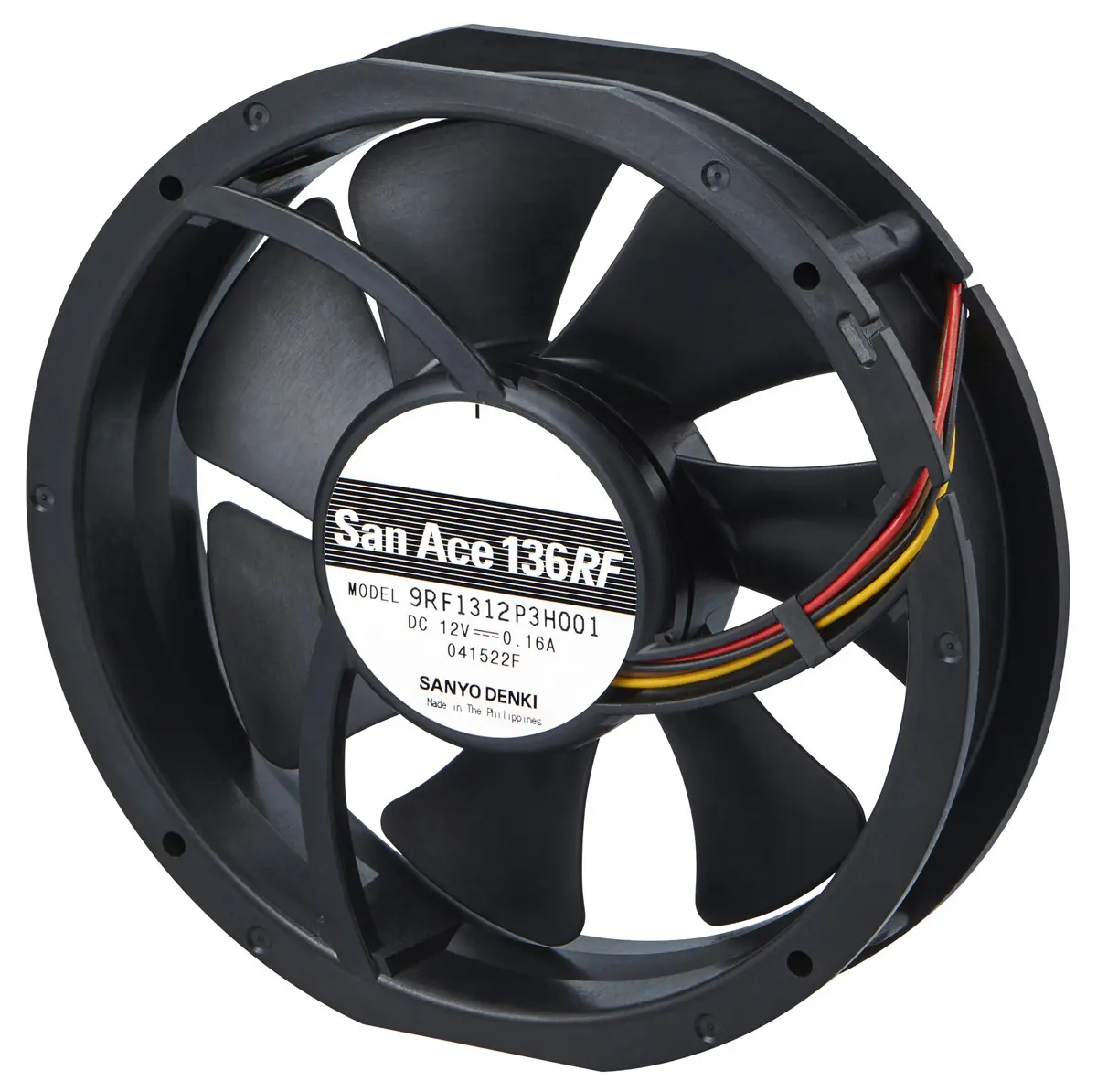 Produktfoto 1 von Sanyo Denki San Ace 9RF DC-Axiallüfter, Kugellager, 24 V dc / 2.2W, 131 x 136 x 28mm, 3100U/min, 120m³/h