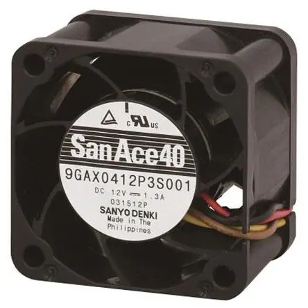 Produktfoto 1 von Sanyo Denki San Ace 9GAX Axiallüfter, Kugel, 12V dc / 11.04 W 920 mA, 22000 U/min, 48.6 m³/h IP0 40 mm 40mm 28 mm