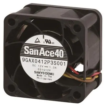 Produktfoto 1 von Sanyo Denki San Ace 9GAX DC-Axiallüfter, Kugellager, 12 V dc / 15.6W, 40 x 40 x 28mm, 25000U/min, 54m³/h