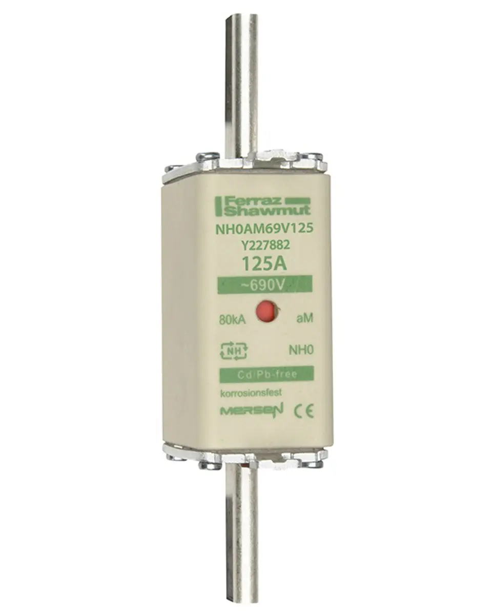 Produktfoto 1 von Mersen NH-Sicherung NH0, 690V ac / 125A, aM DIN 43-620, IEC EN 60269, VDE 0636