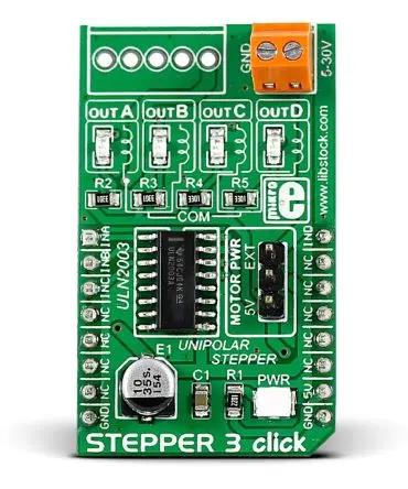 Produktfoto 1 von MikroElektronika ULN2003 Evaluierungsplatine, Stepper 3 Klick Motor-Controller, für MikroBUS